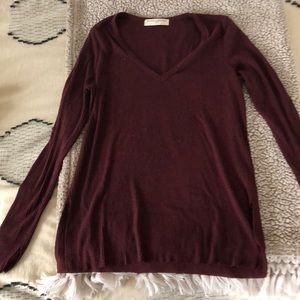Urban outfitters maroon v neck with side slits